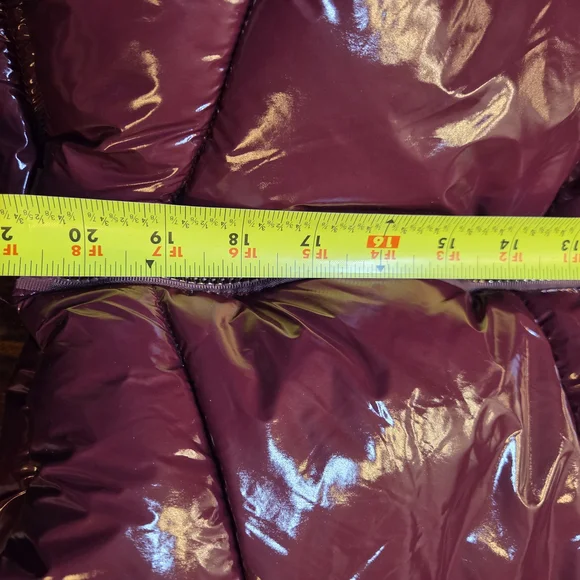 NWT Southpole Women's NylonPuffer Jacket, In Burgundy Faux Fur Inside sz XL - Picture 4 of 11